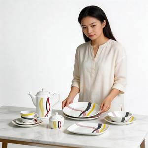 HARVIT 50 pièces, assortiment de tailles et de formes, décorations pour assiettes à dîner/dessert/à soupe, théières, tasses et soucoupes, ensembles de vaisselle <span class=keywords><strong>en</strong></span> porcelaine, design contemporain - Product Image 4