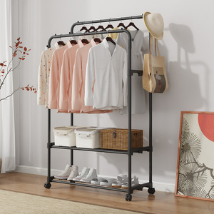 Perchero <span class=keywords><strong>de</strong></span> pie multifuncional <span class=keywords><strong>de</strong></span> Metal Simple, almacenamiento <span class=keywords><strong>de</strong></span> dormitorio móvil y Zapatero, perchero para ropa para sala <span class=keywords><strong>de</strong></span> estar - Product Image 1