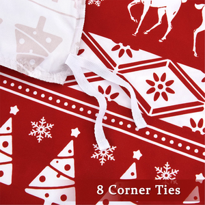 Bộ đồ giường thân thiện với da bộ 8 góc quan hệ ngăn chặn trượt trang trí Giáng sinh in màu đỏ Duvet bao gồm - Product Image 5