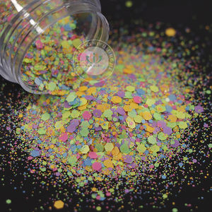 Brillos Cosméticos <span class=keywords><strong>Mate</strong></span> de Colores Neón, Brillos Gruesos para Manualidades, <span class=keywords><strong>Uñas</strong></span> y Rostro, 12 Colores para Vasos, Resina, Manualidades, Decoración de Fiestas - Product Image 3