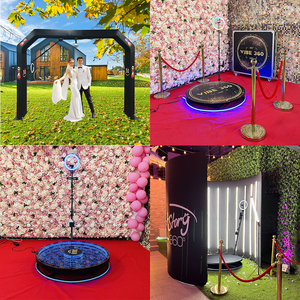 Nouvelle Cabine Photo Automatique Rotative <span class=keywords><strong>360</strong></span>° Portable et Réglable Welcome Pillar 2026 avec Tapis Rouge - Product Image 2