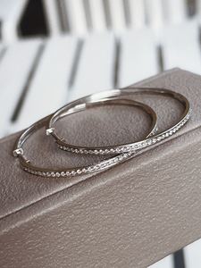 Xinfly 18k White Gold Genuine Natural Diamond Round Iced Out <b>Hoop</b> <b>Earrings</b> - Product Image 5