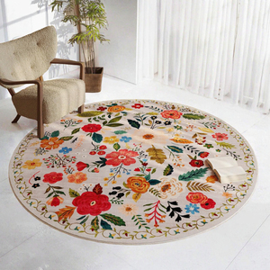 Custom Washable Floral Area <b>Rugs</b> Modern <b>Non</b> <b>Slip</b> Living Room Bedroom Indoor Carpet for Exercise Camping - Product Image 3