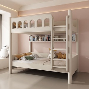<span class=keywords><strong>Letto</strong></span> a Castello Moderno in Legno Massello Intagliato a Mano per <span class=keywords><strong>Cameretta</strong></span> Bambini con Scala e Cassetti Portaoggetti - Product Image 4