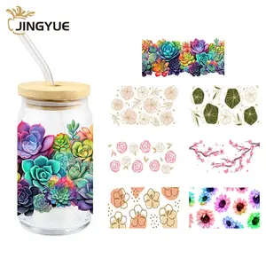 Tasse en verre de bière à eau glacée en forme de boîte de soda de verrerie de café 16oz écologique d'impression UV de logo personnalisé pour la fête de vacances de mariage