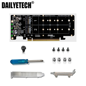 4端口 M.2 NVME 转 PCI Express X16 4.0 分叉式 Raid 控制器 M KEY NVME PCIE 分离卡，适用于 2230 2242 2260 2280 NVME M2 SSD - Product Image 3