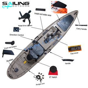 Pédales automatiques <span class=keywords><strong>de</strong></span> <span class=keywords><strong>Kayak</strong></span>, pêche ou eau, 13 pieds, mains libres, bateau, nouveauté - Product Image 4