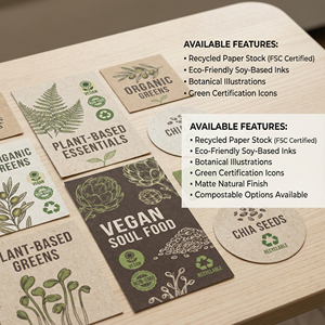 Rouleau d'étiquettes alimentaires autocollantes écologiques, autocollant personnalisé pour produits naturels et biologiques pour les marques végétariennes et écologiques - Product Image 2