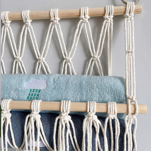 Bohemian Style Hand-Woven Cotton <strong>Rope</strong> <strong>Shelf</strong> for Hanging Children's Room Storage with Doll Book Decoration Wall <strong>Shelf</strong> - Product Image 5