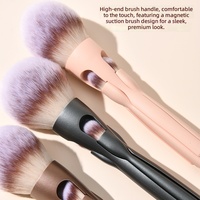 Mini Kit de Pinceaux Cosmétiques de Voyage 4-en-1 Détachable avec Poils en Fibres Synthétiques, Option Logo Personnalisé, Outils de Maquillage Prêts à l'emploi pour Mascara