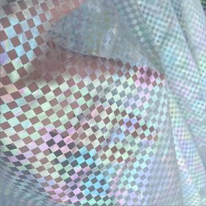 Tissu holographique à damier bronzé 100% polyamide, tissu fluorescent, tissu de gaze brillant et coloré pour la décoration de scène et de mariage - Product Image 1