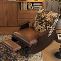 Chaise longue inclinable et à bascule en bois massif moderne et durable pour salon, chambre, appartement, hôtel, canapé de loisirs