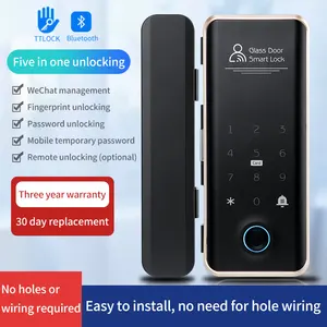 דלת אלקטרונית למגורים מנעול דו צדדית עם מפתחות tlock זכוכית דיגיטלי חכם הזזה מנעול דלת זכוכית - Product Image 6