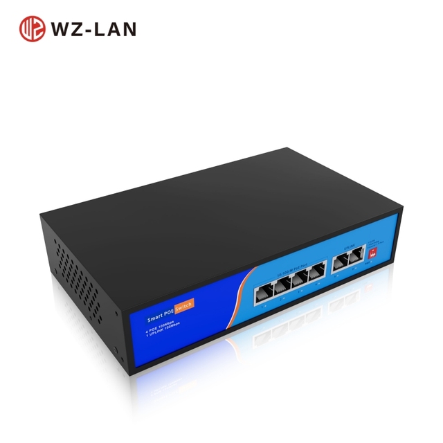 High-Performance Unmanaged PoE Switch with 4 PoE Ports and Dual Uplink Ports  10/100Mbps