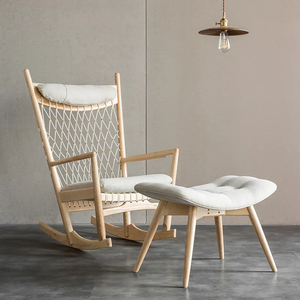 ATUNUS Meubles en <span class=keywords><strong>bois</strong></span> sur mesure Chaises à bascule en <span class=keywords><strong>bois</strong></span> Jardin en <span class=keywords><strong>bois</strong></span> en rotin Chaise à bascule simple pour adultes - Product Image 2