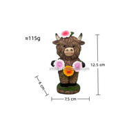Résine Artisanat Mignon Highland Vache Statue Ensembles 3PCS Highland Vache Figurine pour Home Office Bureau Ornements