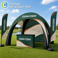 Tente gonflable personnalisée avec logo, chapiteau événementiel, auvent gonflable imperméable, impression de marque, portable pour utilisation promotionnelle en extérieur