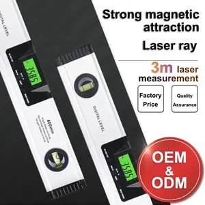 Penggaris level Laser digital 0-225mm, penggaris sudut keseimbangan digital magnetik kuat level elektronik inframerah presisi tinggi