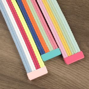 ป้ายชื่อสายคล้องผ้าใบลายทางสีสันสดใส พวงกุญแจกระเป๋าเดินทางแบบเรียบ สายคล้องไนลอน ป้ายติดกระเป๋าเดินทาง สายคล้องกุญแจผ้าใบ - Product Image 4