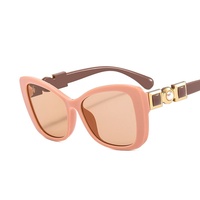 Lunettes de soleil unisexes de style européen et américain, forme papillon, incrustées de perles, protection UV400, monture intégrale, tendance, haut de gamme, multi-usages