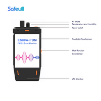 Compteur de particules numérique Safewill haute précision 2,83 L/min, portable, avec fonction température et humidité, moniteur de poussière