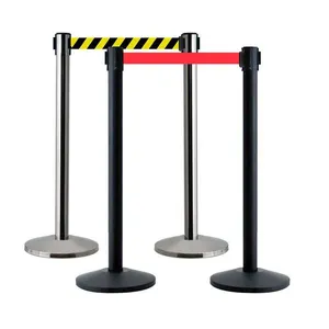 停车场皮带护栏系统不锈钢立柱道路安全人群控制
