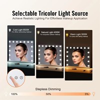 15 LED High-Definition Metal+Glass for Makeup Mirror Touch Switch Magnifying Personalized 3 Colors Lighting for Desktop