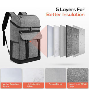 Sac à dos isotherme portable grande capacité 30 canettes en nylon et feuille d'aluminium pour pique-nique et activités extérieures - Product Image 5