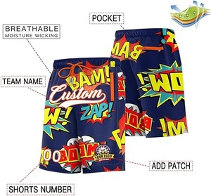 BSCI Wholesale 100% <b>Polyester</b> Summer Basketball <b>Shorts</b> Customizable Logo Sublimated Breathable Quick Dry for Plus Size Printed - Product Image 2