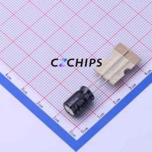 UVP1H330MPD1TD ตัวเก็บประจุอลูมิเนียมอิเล็กโทรไลติกผ่านรู D8xL11.5mm 33uF 20% 50V 105mA-120Hz - Product Image 1