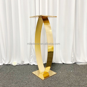 Neuheit Moderner Luxuriöser Eleganter Silberner Hoher Blumenständer Runde Säule Hochzeits-Tischdekoration - Product Image 2