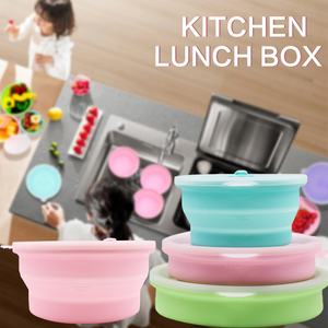 Caixas dobráveis de silicone para almoço, sem bpa, para crianças, recipientes de armazenamento de alimentos herméticos com tampa de silicone - Product Image 6