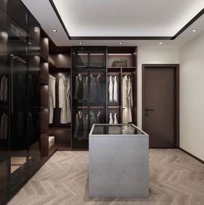 Moderno Armario de Aluminio con Marco de Aluminio, Juego de Muebles para Dormitorio, Armario de Aluminio, Vidrio, Tela y Acero - Product Image 6