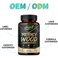 Vente en gros usine – 60 capsules de Ginseng et Ashwagandha en bois – Complément énergétique et vitalité pour adultes – Soutien aux fonctions vitales – Supplément à base de plantes pour adultes