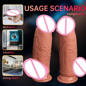 Super réaliste doux gros gode Silicone pénis artificiel femme auto-stimulation dispositif électrique sans fil télescopique balancement - Product Image 4