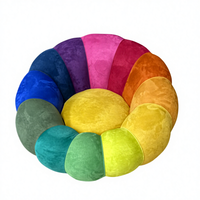 Canapé paresseux simple arc-en-ciel, ensemble de canapés convertibles compressibles pour la maison, le bureau, le salon, chaise en tissu avec panneau