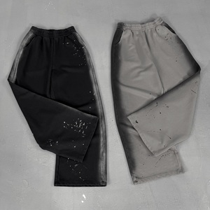 Pantalon droit vintage personnalisé de haute qualité 430G avec logo peint par pulvérisation pour l'automne-hiver (vente en gros) - Product Image 5