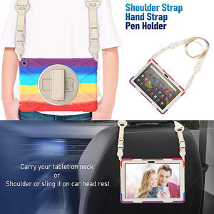 Funda para tableta <span class=keywords><strong>de</strong></span> <span class=keywords><strong>silicona</strong></span> gruesa colorida súper protectora para Kindle Fire HD 10 2021, cinturón <span class=keywords><strong>de</strong></span> transporte, soporte giratorio, funda resistente - Product Image 6