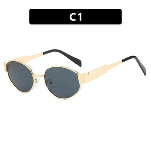 Occhiali da <span class=keywords><strong>Sole</strong></span> Ovali Retrò in Metallo, Nuovi Occhiali da <span class=keywords><strong>Sole</strong></span> di Alta Gamma per Donne, Popolari su Internet, Personalizzati per Ragazze Alla Moda - Product Image 5