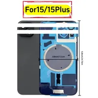 Pièce de rechange pour vitre arrière iPhone 15/15 Plus, 1 pièce, couvercle de batterie en verre avec aimants et supports, fabriqué en Chine continentale