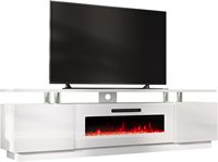 Meuble de salon avec foyer électrique 3D à flamme, insert de cheminée LED décoratif, meuble TV de luxe avec foyer