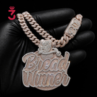 Pendentif de chaîne personnalisé avec nom en Moissanite VVS et diamants de laboratoire taille baguette, en Or 18K, style Hip Hop pour homme
