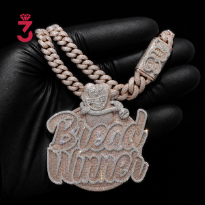 Custom Iced Out Vvs Moissanite Name Chain <strong>Pendant</strong> <strong>Man</strong> 18K Gold Baguette Lab Grown Diamond Hip Hop Letter Necklace <strong>Pendant</strong> - Product Image 6