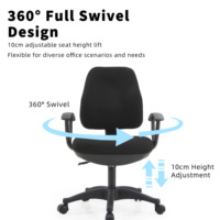 Silla de Oficina ZOTER de Tela, Giratoria 360°, Altura Ajustable, Reposabrazos Reclinables, Ergonómica, para Computadora, Certificación BIFMA