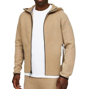 Chaqueta de Moda con Cierre y Bolsillo con Logotipo Personalizado, Chaqueta Ajustada de Felpa, Mezcla de Algodón y Poliéster, Sudadera con Capucha y Cierre Completo para Hombre - Product Image 2