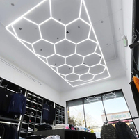 Luz LED Hexagonal de Fábrica para Cuidado Automotriz y Sala de Lavado de Autos, Herramienta de Iluminación LED para Techo de Garaje, Luz de Trabajo LED 50 DC Blanco COB LED