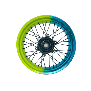Ensemble de roues Fit EXC 2022-2026 117, deux tons, bleu clair et jaune fluorescent, roues à rayons Supermoto Motard, EXC deux tons bleu - Product Image 3