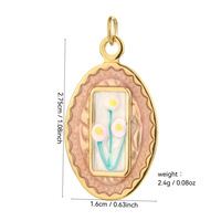 Breloques en acier inoxydable émaillé, pendentifs cœur, nœud, cerise, ovale, étoile avec bordure perlée pour la fabrication de colliers, boucles d'oreilles et porte-clés DIY