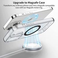 Support magnétique universel en métal noir pour téléphone avec anneau adhésif et sangle pour iPhone et téléphones Android – Vente en gros