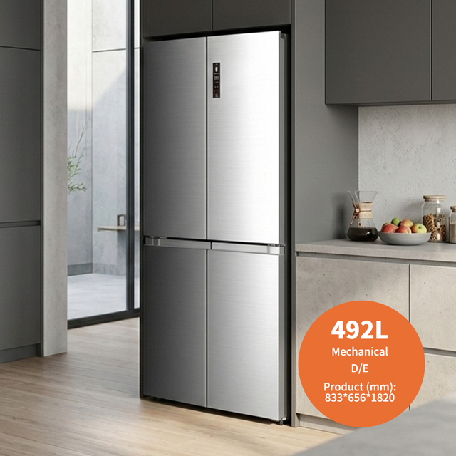 492L OEM ODM A+ Energy Efficient Frost-Free Stainless Steel French Four-Door Fridge App-Control Fast Cooling Refrigerators